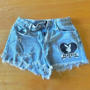 PACSUN PLAYBOY DENIM SHORTS